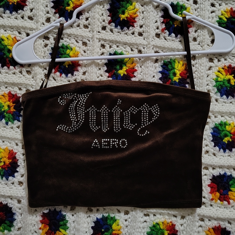 Juicy Couture x Aero Brown Rhinestone Tube Top